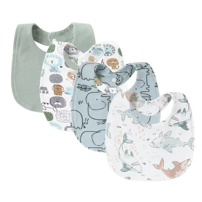 Baby Bibs 100% Cotton Absorbent Drool Bib for Boys Girls Soft Double Layer Bandana Bibs for Newborn Teething and Feeding