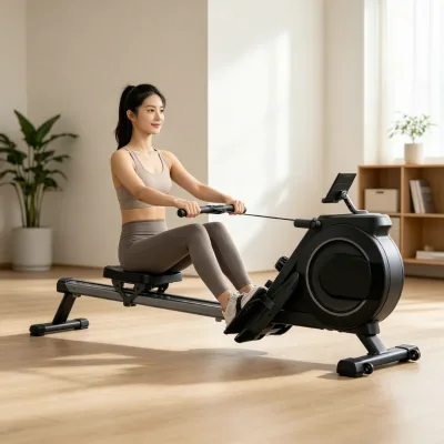 Magnetic Resistance Indoor Seated Rowing Machine with Battery Self-Power for Home & Commercial Use Iron Frame