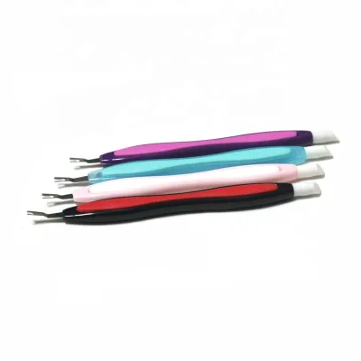 Metal Trimmer Fork with Rubber Handle Nail Callus Remover File Dead Skin Push