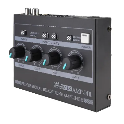 High Quality Professional 4 Channel Stereo Headphone Amplifier Hifi Amp Mixer With in Ear Monitor and Equalizer