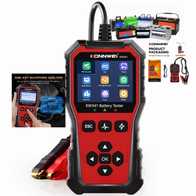 KW341 Automotive Battery Analyzer with Lifelong Free Update Test 12V 24v 6v Battery Health Cranking Charging System Alternator