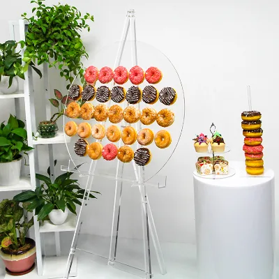 New Design Clear Acrylic Wedding Donuts Display Dessert Rack