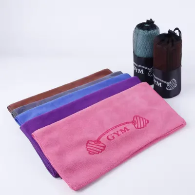 Wholesale super absorbent quick-dry custom logo fitness exercise towel microfiber sports gym towel