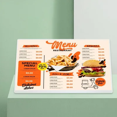 23.8 21.5 Inch Tablet Indoor Restaurant Touch Order Screen Boards for Milk Tea Shop Restaurants Desktop Digital Menu Board