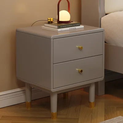 New Chinese Style Simple Modern Small Ugjin Wood Bedside Table Bedroom Furniture Bedside Storage Locker Night Table