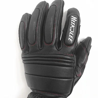 Material Waterproof Suitable for Motorcycle Gloves High Quality Sheepskin Black Leather OEM Electric Heating Gloves Waterproof