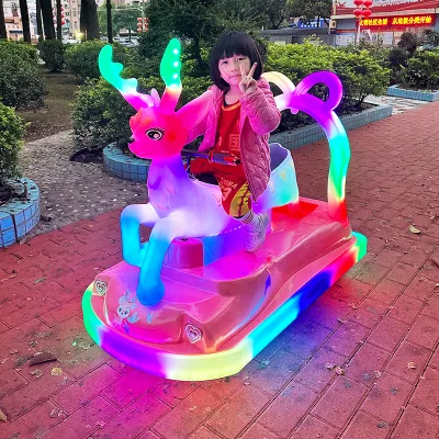 Amusement Playground Children Electric Bumper Car Indoor/Outdoor Home Battery Powered Double Luminous Music Ride Motorcycle Hao