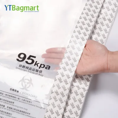 95kpa Biological Laboratory Specimen Sealed Bag with a Dual Pouch Biohazard Symbol