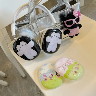INS Korean Cute Pink Bow Ballet Shoes Protective Soft Cover for Apple Airpods Max Wireless Headphone Shockproof Earphone Case