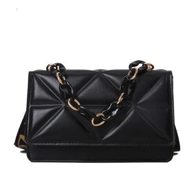 Custom Multi-Functional Women's PU Messenger Bag with Korean Style Decoration Chains Fashionable Design