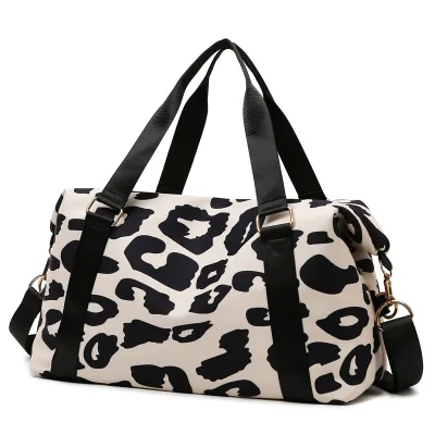 Fashionable Women Shoulder Bag Family Travel Multi Functional Storage Bag Portable Large Capacity Adjustable Leopard Bag