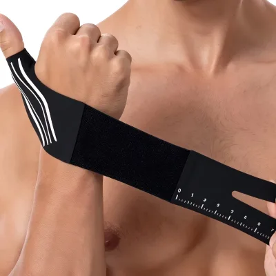 New Custom Logo Professional Elastic Wrist Wraps for Weightlifting Adjustable Powerlifting Wrist Support Bandages