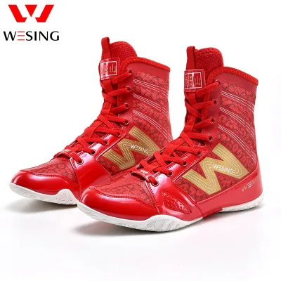 WESING IBA Approved Men's Red Boxing Shoes for Training