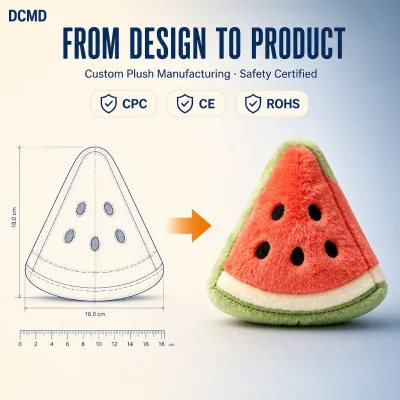 Watermelon Plush Toy Kawaii Stuffed Fruit Soft Short Plush Educational Gift OEM ODM