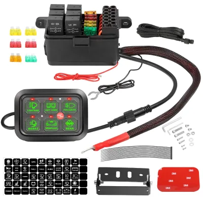 Newest 6 Gang Rocker Switch Panel