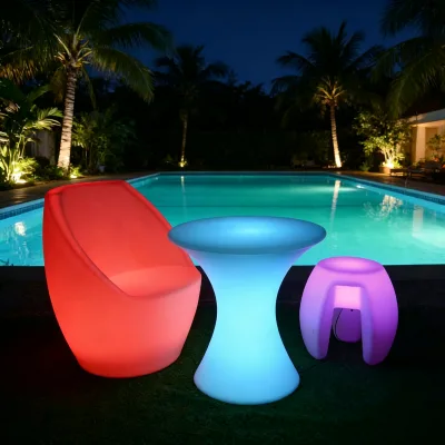 LED Chair 69x68x71cm Rechargeable 16 Colors Glowing Club Chair for Lounge Bar Wholesale Factory Direct