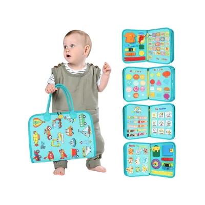 Hot Sell Educational Learning Activities Toddler Felt Busy Board for Automobile Pattern Gift for Boys Girls