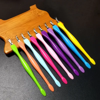 BIN Nail Art Cuticle Fork Medium Cuticle Dear Skin Pusher Manicure Tool Stainless Steel Fork