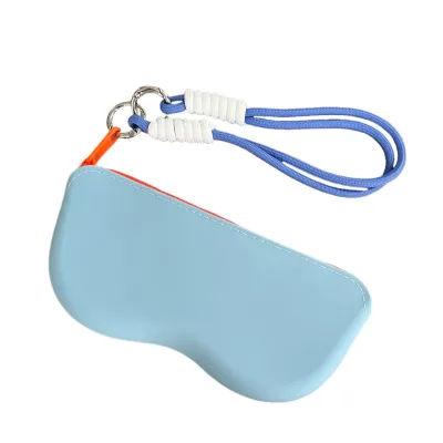 Shock Resistant Silicone Sunglasses Case, Soft Lightweight Eyeglass Storage Box for Outdoor Travel & Pocket Carry