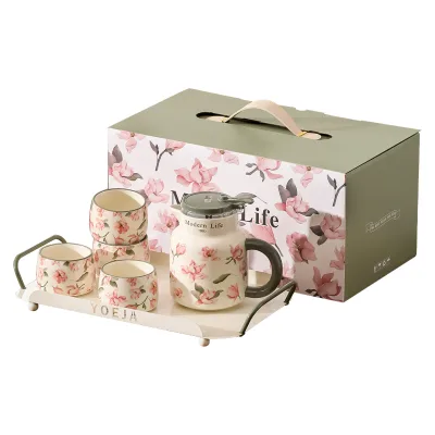 Teapot and Cup Set, Housewarming Gift, Moving Box, Engagement Gift, Wedding Gift, New Marriage Gift, Tea Set Gift Box