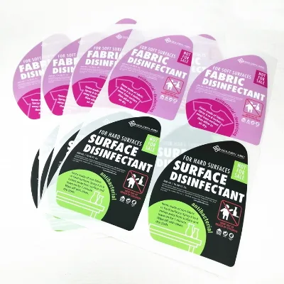 China Factory Provide Personalised Waterproof Vinyl Self Adhesive Custom Shape Anti-bacterial Bottle Labels for Clothes