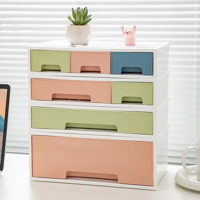 Stackable Storage Drawers Plastic Cosmetic Storage Box Desktop Organizer Makeup Storage Drawers Stationery Organizer