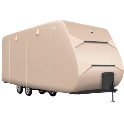 Custom Logo UV Resistant 27-30ft Premium Oxford Travel Trailer Cover Heavy Duty Waterproof for Caravan Motorhome RV Low MOQ