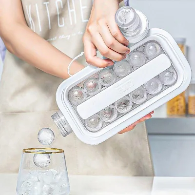 Ice Cube Tool Quick Freeze 2-in-1 Ice Cube Tray Mold Portable Ice Ball Maker with Lid Ice Ball Bottle