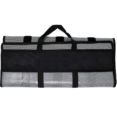 Customized Size Black Rubber Mesh Fishing Lure Bag with Handle