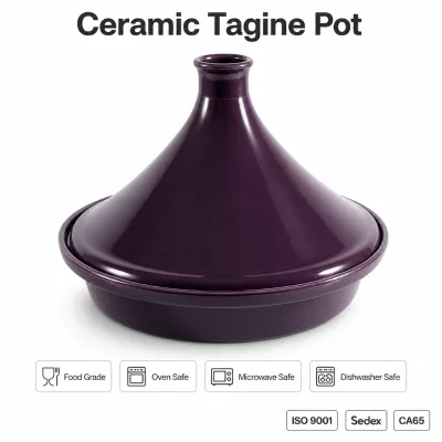 Custom Made Mini Ceramic Tajine Moroccan Casserole With Lid Oven Microwave Dishwasher Safe OEM Logo Factory Direct