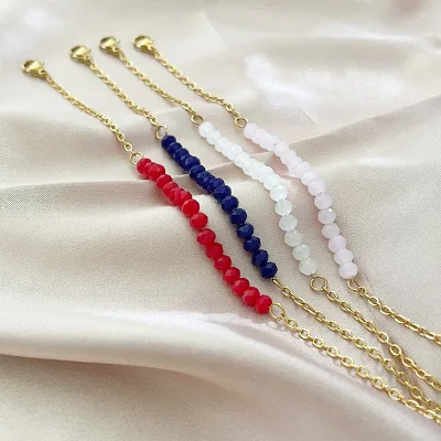 Wholesale Fashionable Colorful Beads Handcrafted Beaded Stainless Steel Bracelets for Versatile Women's Jewelry Accessories