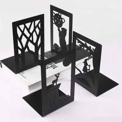 Laser Cutting Metal Custom Metal Bookend Book End Holder Stand for Home Decor Office Library Desktop
