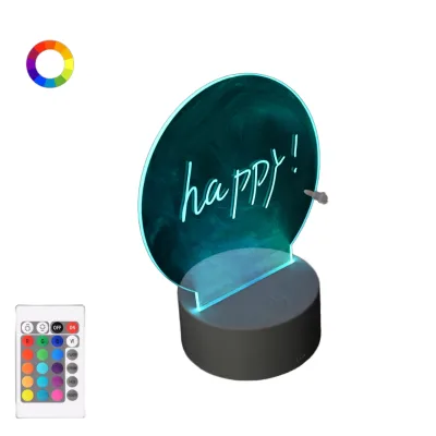 Personalized 3D Visual LED Night Light Clear Acrylic Writing Board with Photo Lamp for Bedroom Hotel or Shop