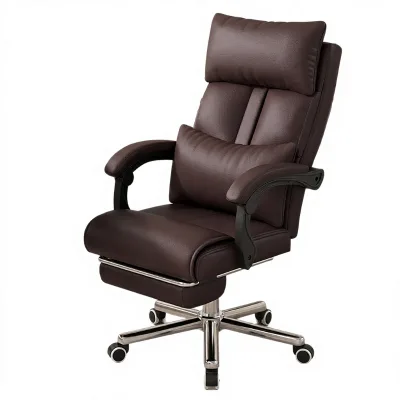 Ergonomic Leather Office Chair Reclining Lumbar Support 360 Degree Swivel Office Chair Gas Lift Executive Office Chair