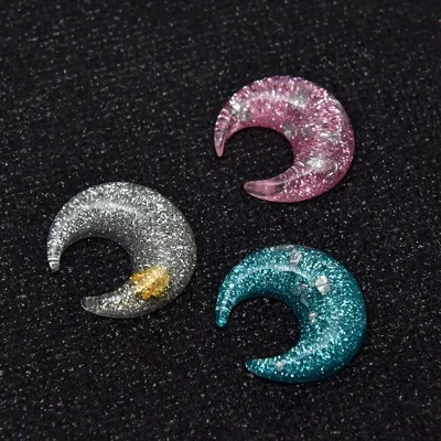 Resin Cabochon  Moon Stars Resin Charms,Slime Flatback Cabochons for Craft Making,DIY Scrapbooking Accessories
