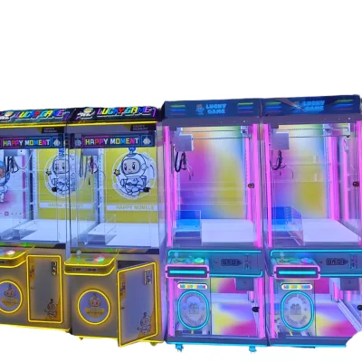 Mini Claw Crane Machine LED Light Joystick Control Japanese Coin Acceptor Wooden Metal Plastic Token 1-Year Warranty English