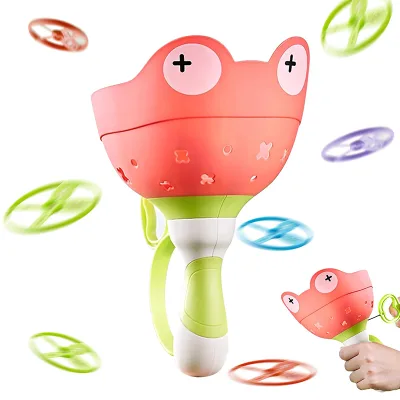 New Arrivals Wind-up Ejection Flying Saucer Toy Kids Outdoor Sport Flying Disc Toys Interactive Novelty UFO Launcher Toy