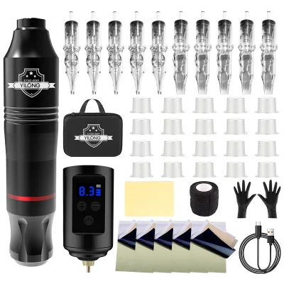 Cheap High Quality Hot Sales Professional Complete Tattoo Machine Kit Rotary Set Stainless Steel Permanent Ink