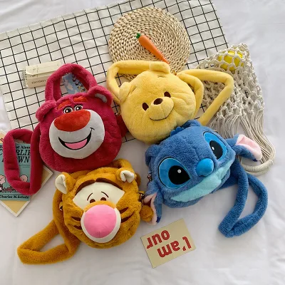 Gift Cartoon Cute Tigger Toy Bag Stitch Crossbody Bag Korean Style Girls Plush Hand-held Shoulder Bag