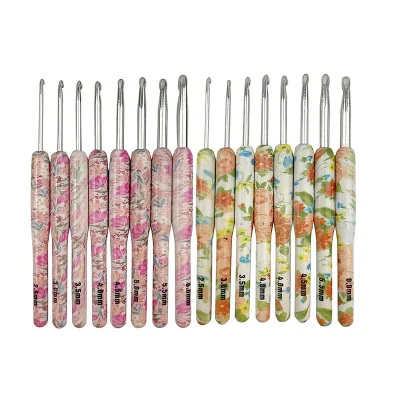 8pcs Crochet Hook, Blue & White Porcelain Pattern Ergonomic Handle Crochet Needles for Crocheting