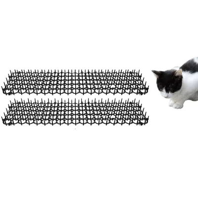 Set of 2 Garden Anti-cat and Cat Scat Scare Mats Pest Prickle Strips
