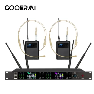 Professional UHF Wireless Microphone Receiver TFT Color Display True Diversity One Touch Handheld Bodypack Switching