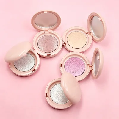 Private Label Pressed High Pigment Highlight Powder Portable Compact Single 5 Shades Diamond Glow Face Highlight Wholesale