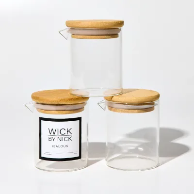 Empty Soy Massage Oil Candle Jar 6oz Frosted Black Clear Glass Jar with Lid Body Massage Candle Jars for Home & Spa