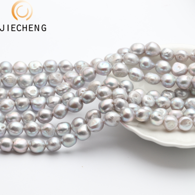 Grey 9-10mm Zhuji Pearls Natural Baroque Freshwater Pearl Farm China Coloured Pearls Wholesale