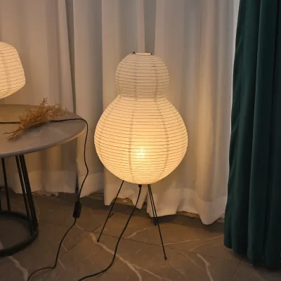 BIFANG Wabi Sabi Japanese Paper Floor Lamp Handmade Iron Living Room Sofa Bed and Bedroom Decoration Rice Paper Floor Lamp