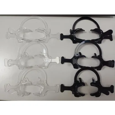 Dental C-shaped Handle Retractor Intraoral Black/Transparent Plastic Mouth Opener