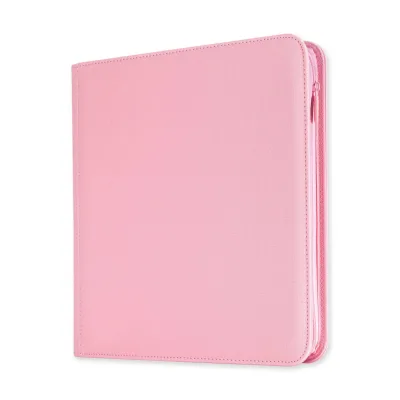 Colorful Cover 12 Pocket Side Loading White Pages Zipper Card Binder with 20 Inner Page 480 Pocket Card Binder