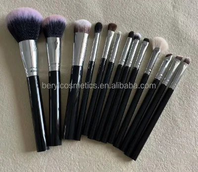 13pcs Black Silver Synthetic Hair Professional Private Label Blend Women Makeup Brush Set Custom logo Make up Brush Only