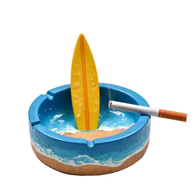 Custom Beach Ashtray - Novelty Ceramic or Resin Surfboard Ash Tray for Vacation Homes & Smokers